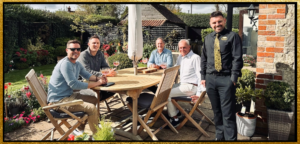 ecv Nathan with guests outside