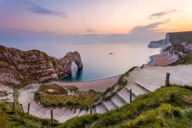 photo showing steps down to Durdle Door on the Jurassic Coast in Dorset