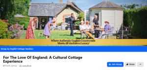 screenshot of English Cottage Vacation Facebook Group banner