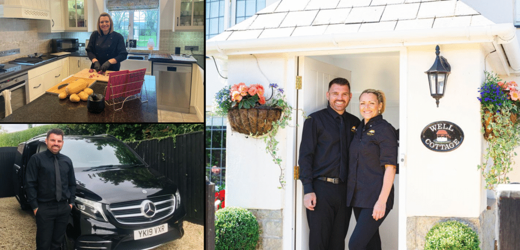 collage of Nathan & Laura showing their roles at Well Cottage collage of Nathan & Laura showing their roles at Well Cottage