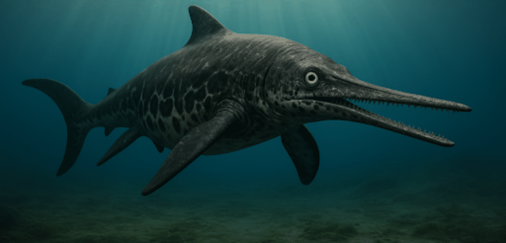Artist's impression of how the Icthyosaur looked