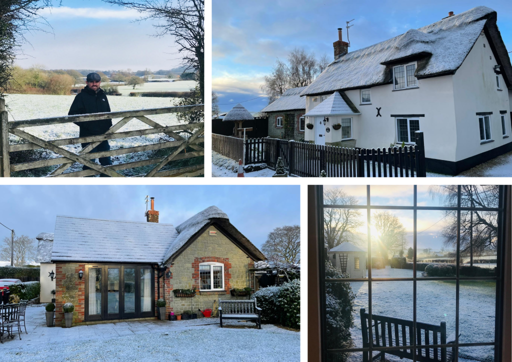 collage of winter scenes around Well Cottage collage of winter scenes around Well Cottage
