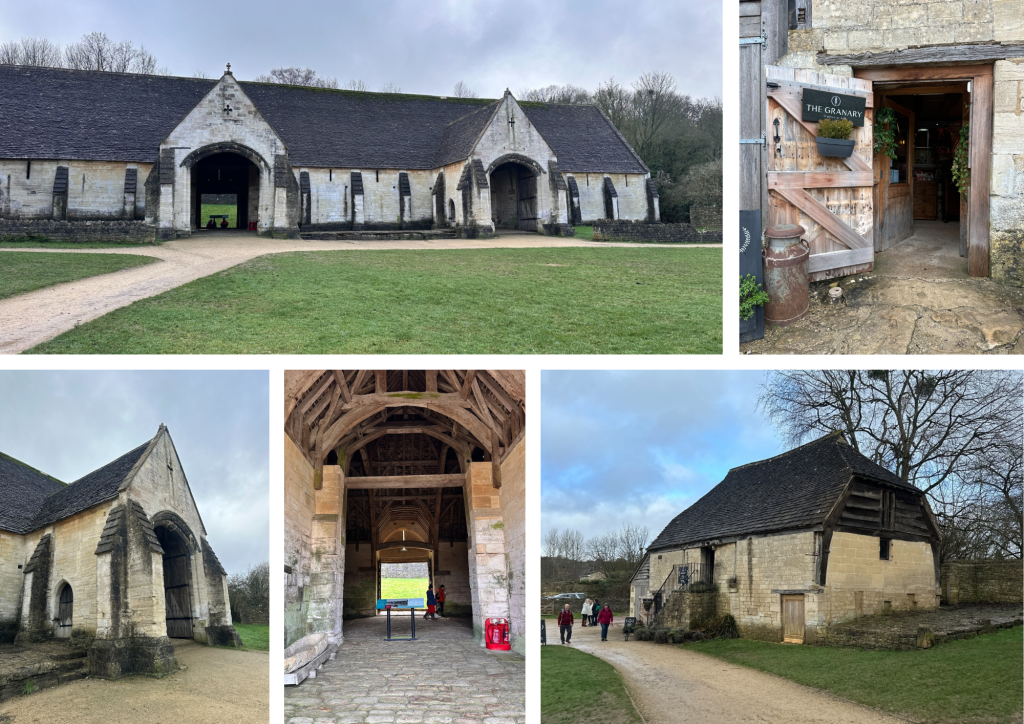 Collage showing the Tithe Barn in Bradford on Avon