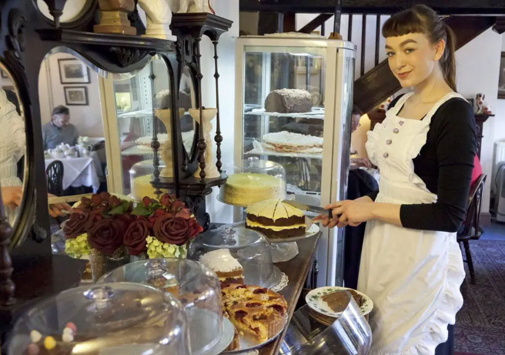Photo of a server in The Bridge Tea Rooms