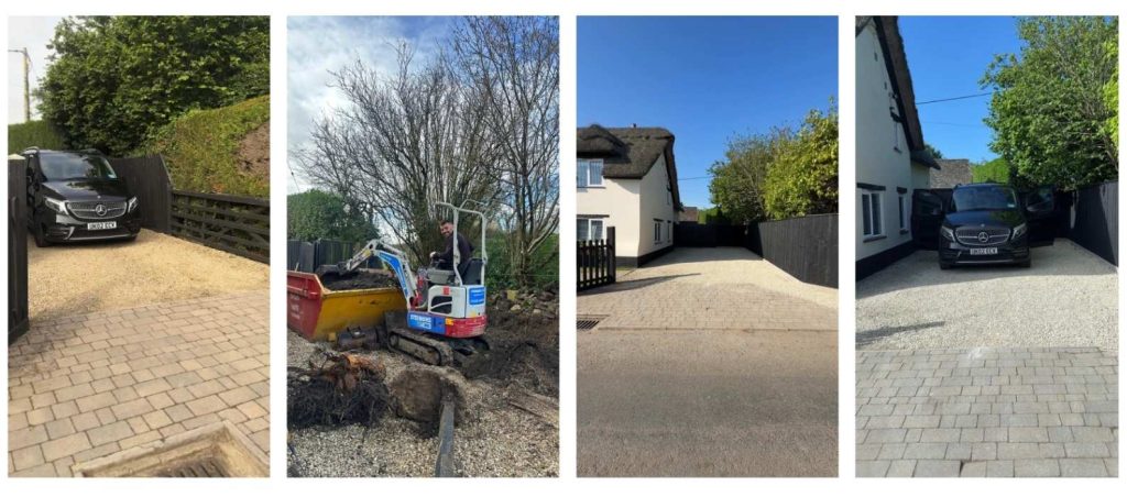 Collage of Well Cottage driveway revamp Collage of Well Cottage driveway revamp